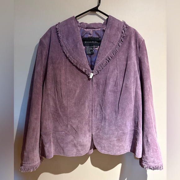 Guillaume Jackets & Blazers - Lavender Suede Fringe Collar Jacket